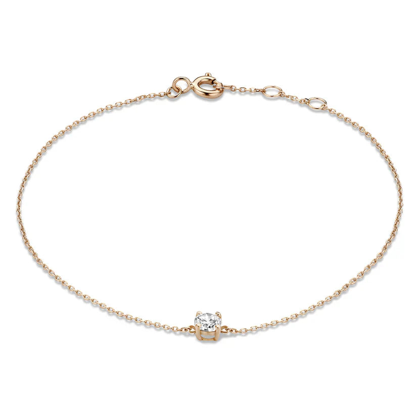 Dalynette | Bracelet with Moissanite Stones 14k Gold Rose Gold