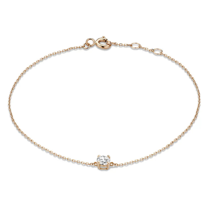 Dalynette | Bracelet with Moissanite Stones 14k Gold Rose Gold