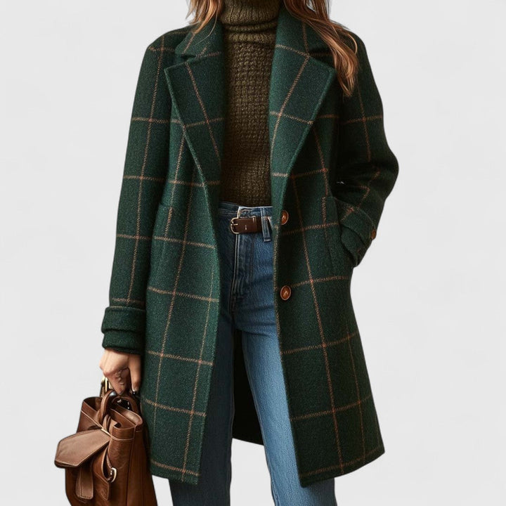 Aliah | Sophisticated Coat Dark Green