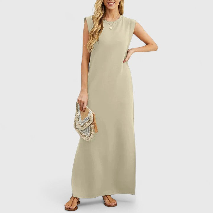 Marian | Elegant Maxi Dress Beige